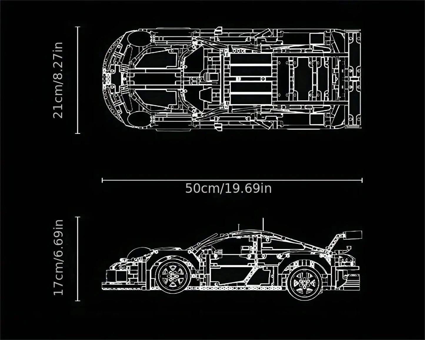 Teen DIY Sports Car Model Assembly (1580+Pcs)