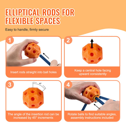 Unconstrained Construction (4o Balls + 80 Rods)