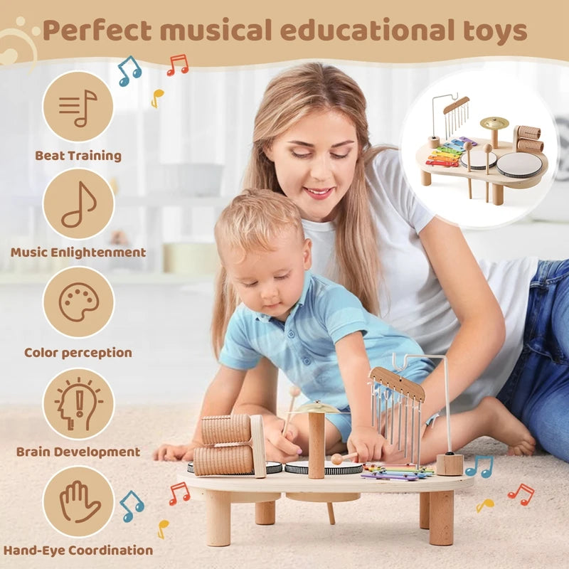 5 in 1 Baby Bop Wooden Musical Instrument Set